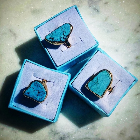 Turquoise Howlite Ring - Picture 2 of 3